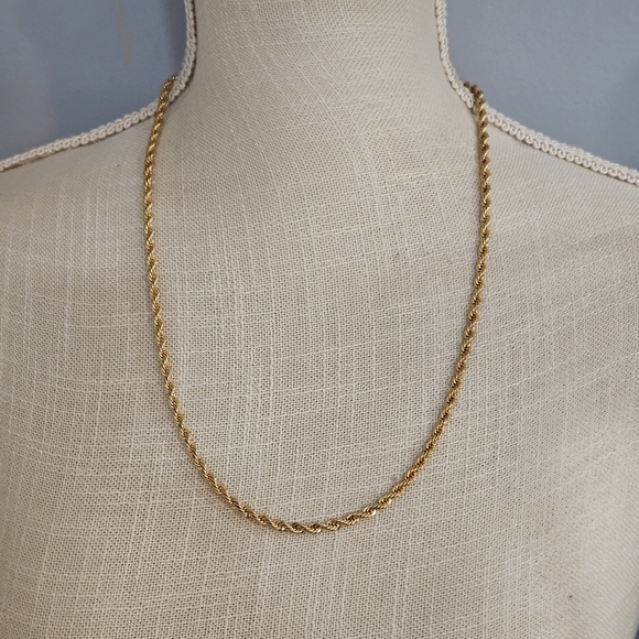 Gold Rope Chain Necklace - Picture 2 of 9